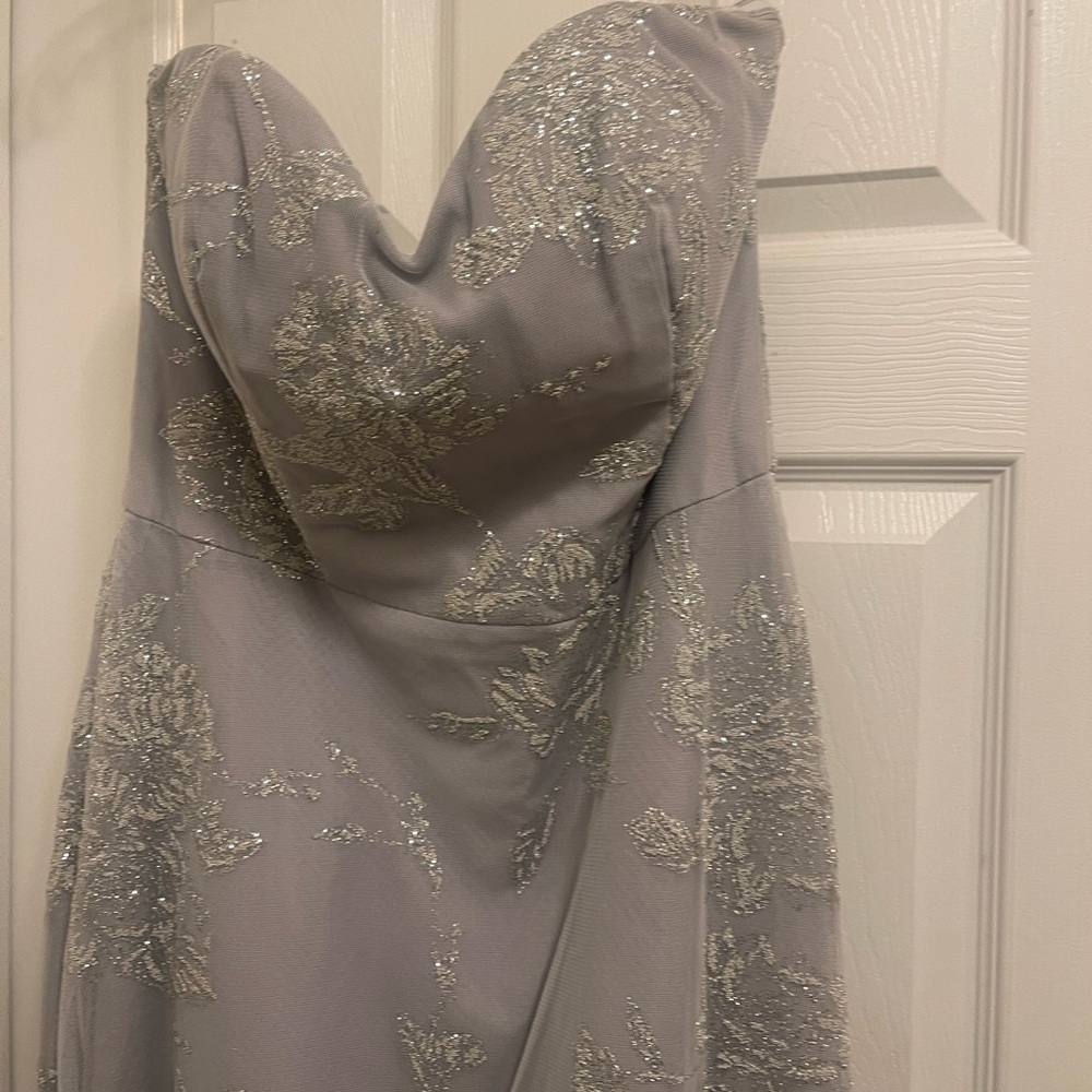 Silver Hayley Paige formal dress